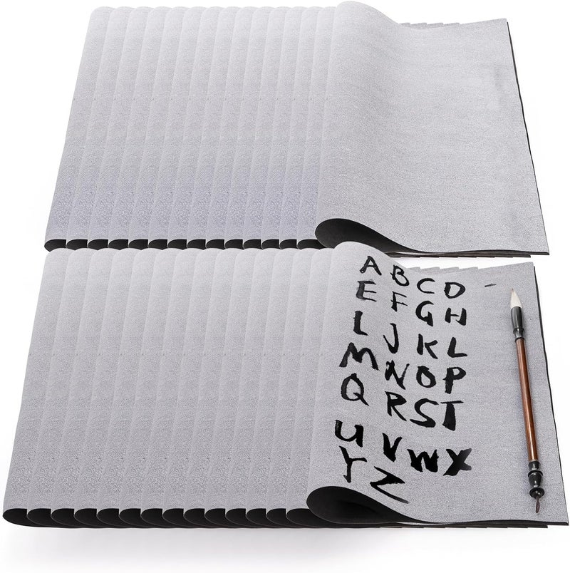 Eorbow 30 Pack Water Drawing Writing Cloth, Reusable Chinese Calligraphy Practicing Tool, 17x13 Inch Magic Cloth Water Paper, No Ink Chinese Calligraphy Set for Beginners Practicing - Image 1